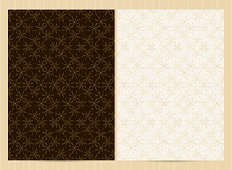 A4 size cards in golden color. Vector luxury templates for restaurant menu, flyer, greeting card, brochure, book cover and any other decoration.