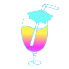 Colorful cocktail vector illustration