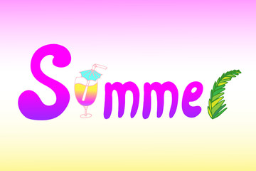 Summer word lettering design