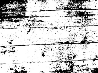 Vector grunge texture shabby planks with cracked paint. For create vintage, aging pattern with noise, grain, small particles and lines. Dust overlay distress background. Urban design. Black and white