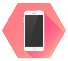 Smartphone Icon weiß Flat Design Vektor Grafik Illustration