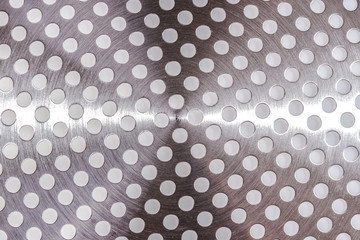 Silver metal texture with circle perforated background