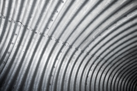 Gray metal, industrial tunnel background