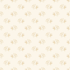 Delicate seamless background with small flowers. Repeatable floral background print on the fabric, textile, Wallpaper, wrapping paper, patchwork, scrap-booking. Color ecru. Illustration. Vintage style