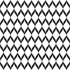 Black and white wavy seamless vector pattern