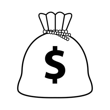 dollar money bag isolated icon vector illustration design