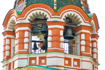 Fototapeta na wymiar Bells on tower in Kremlin, Moscow.