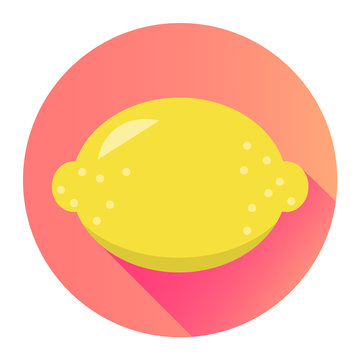 Zitrone Icon Flat Design Vektor Grafik Illustration