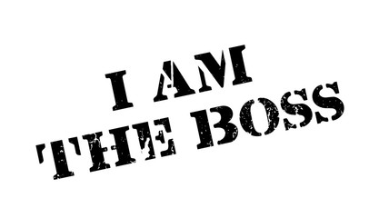 I Am The Boss rubber stamp. Grunge design with dust scratches. Effects can be easily removed for a clean, crisp look. Color is easily changed.