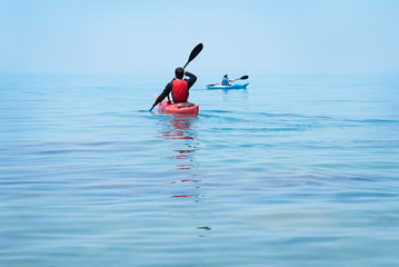 Kayak Water Sport - Kayaking on the Sea - Active Healthy People
