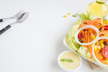 Vegetables with sauce of salad