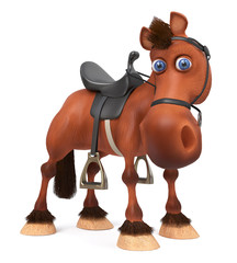 3d illustration beautiful Bay horse © karelin721