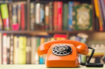 Vintage phone on the shelf