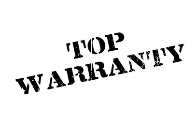 Top Warranty rubber stamp. Grunge design with dust scratches. Effects can be easily removed for a clean, crisp look. Color is easily changed.