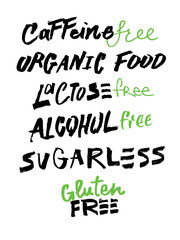 Inscription on a healthy food theme