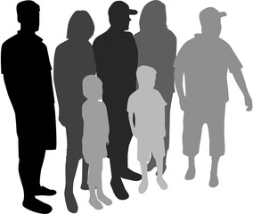 Vector silhouette of family.