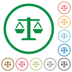 Balance icons flat icons with outlines