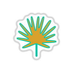 Label with leaf shadow vector icon design collection tree leaf