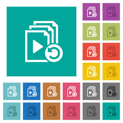 Undo last playlist operation square flat multi colored icons