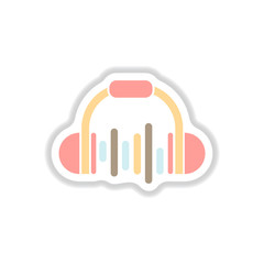 color label design collection of music headphones