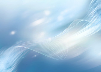 Abstract blue background with mesh and glowing shining bokeh