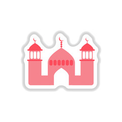 Label icon on design sticker collection Arab mosque