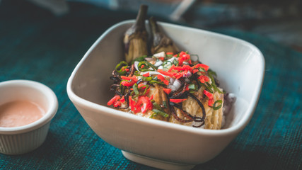 Eggplant salad with chili