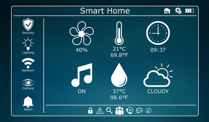 3D rendering modern digital smart house interface