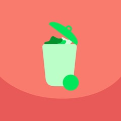 Trash Recycle Bin Garbage Flat Vector Illustration