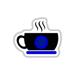 Label Frames and badges vector icon design collection coffee emblem cup of hot coffee