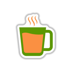 Label Frames and badges vector icon design collection coffee emblem cup of hot coffee