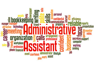 Administrative Assistant, word cloud concept 3