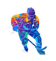 Naklejka premium Hockey player illustration