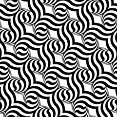 Design seamless monochrome waving pattern