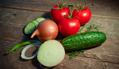 Fresh vegetables on table