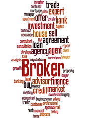 Broker, word cloud concept 5