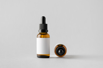Dropper Bottle Mock-Up - Two Bottles. Blank Label