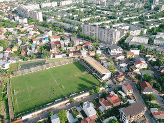 Aerial Panoramic View Of Bucharest City In Romania