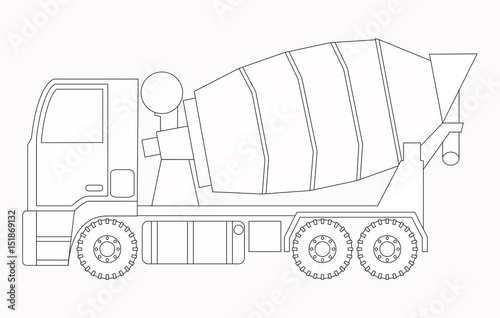 Concrete Mixer Coloring Pages For Children