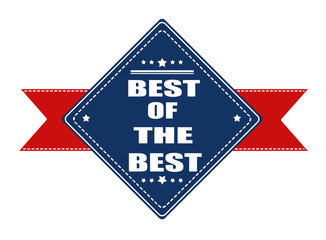 Best of the best label with ribbon