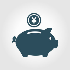 Obraz premium Piggy bank icon. Pictograph of moneybox. Flat design.