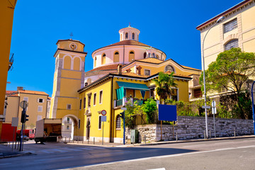 Rijeka church and square street view