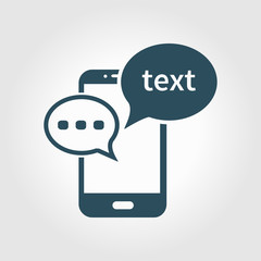Mobile chatting icon.Mobile Phone Representing Web Chatting And Dialog.