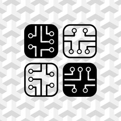 Fototapeta premium circuit board icon stock vector illustration flat design