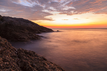 Fototapeta premium Beautiful sunset twilight at Promthep cape view point, Phuket, Thailand