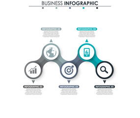 Business data visualization. Process chart. Abstract elements of graph, diagram with 5 steps, options, parts or processes. Vector business template for presentation. Concept for infographic.Vector
