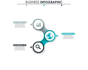 Business data visualization. Process chart. Abstract elements of graph, diagram with 3 steps, options, parts or processes. Vector business template for presentation. Concept for infographic.