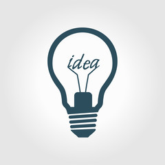 Light lamp sign icon. Idea symbol. Flat design style.