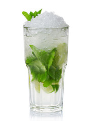 Classic Mojito cocktail isolated on white
