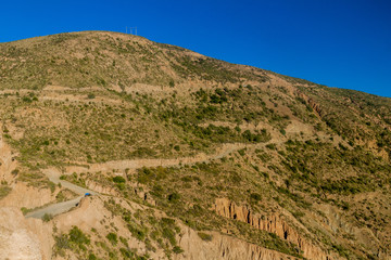 Road in beautiful Quebrada de Palapa valley on bolivian Altiplano near Tupiza